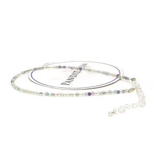 Green Fluorite Anklet — close-up of gemstone beads detail