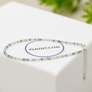 Green Fluorite Anklet — main anklet view showing stones and chain