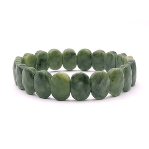 Green Jade Oval Faceted Bracelet