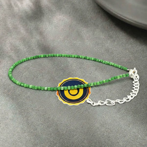 Green Onyx Anklet — main anklet view showing stones and chain