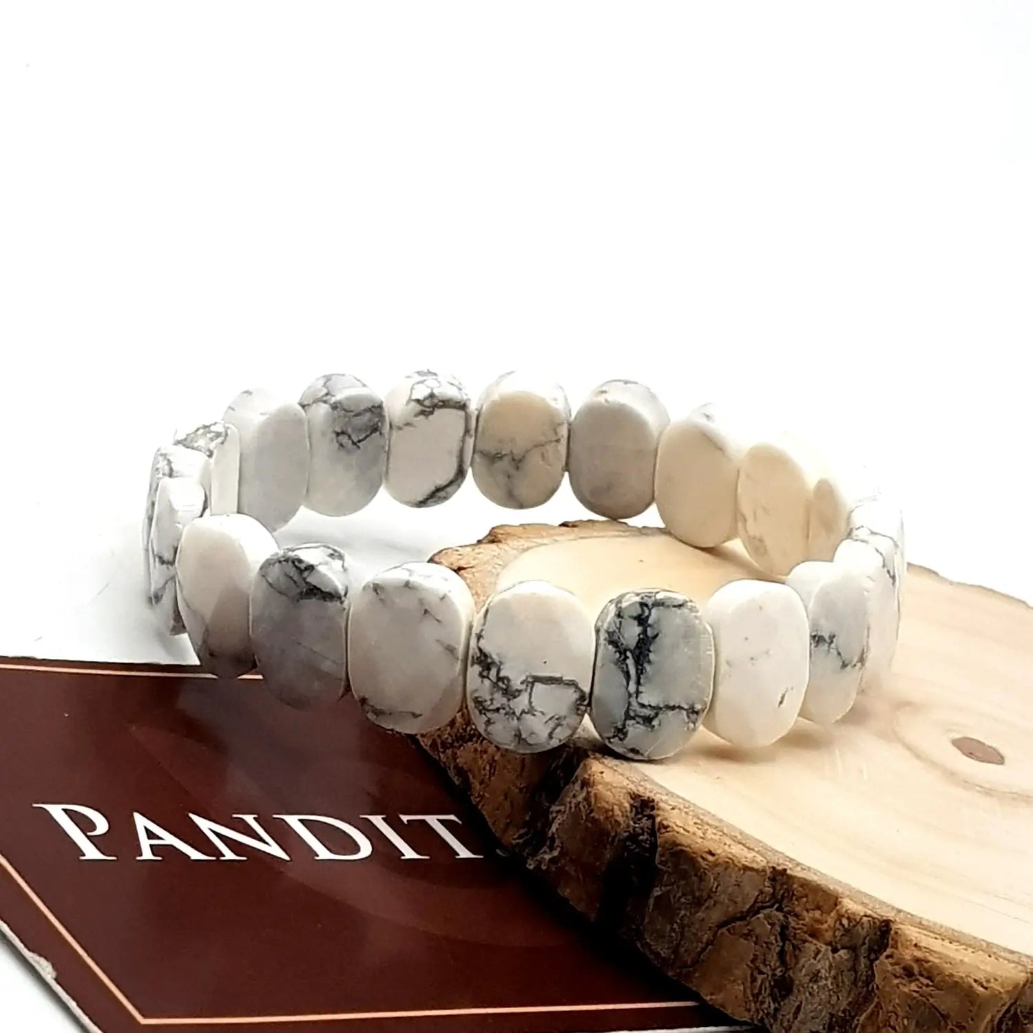 Howlite Oval Faceted Bracelet