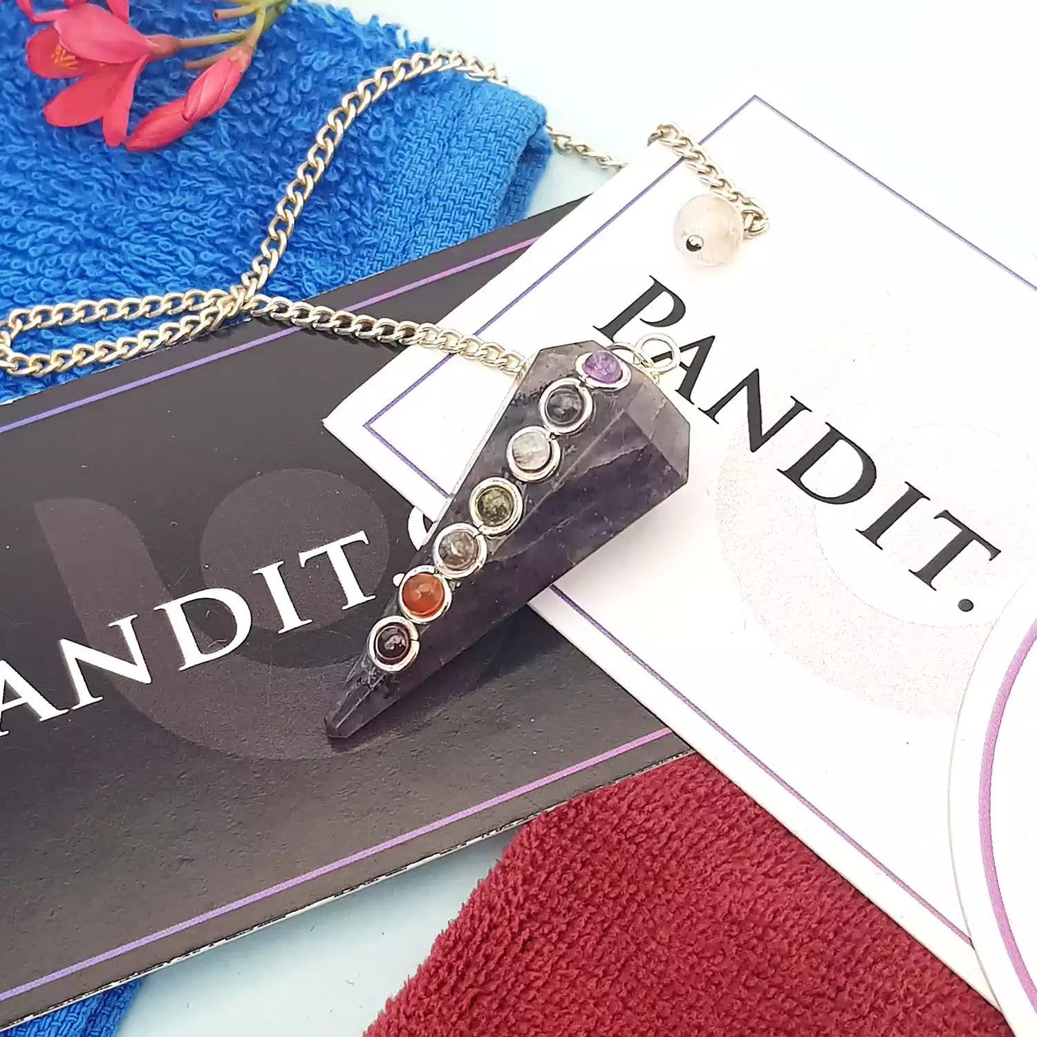 Iolite 7 Chakra Dowsing Pendulum - Clear Blockages - Pandit.com Iolite 7 Chakra Dowsing Pendulum - Clear Blockages - Pandit.com