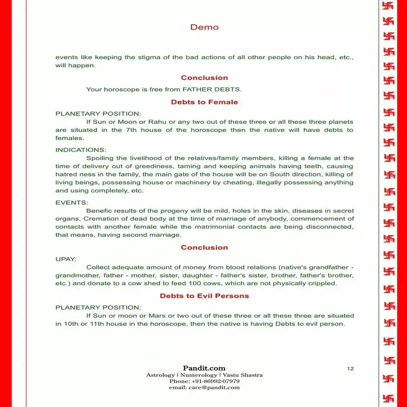 Lal Kitab Horoscope Silver Online Horoscope