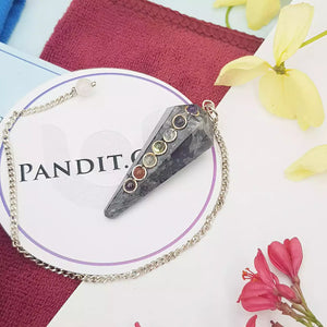 Larvikite 7 Chakra Dowsing Pendulum