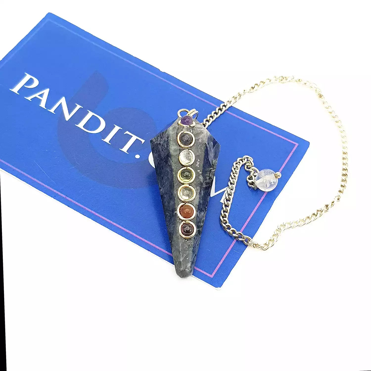 Larvikite 7 Chakra Dowsing Pendulum