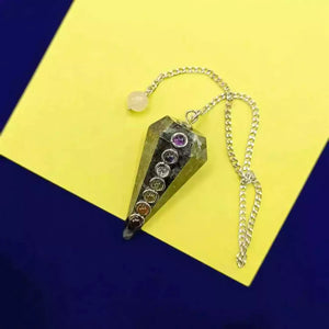 Larvikite 7 Chakra Dowsing Pendulum