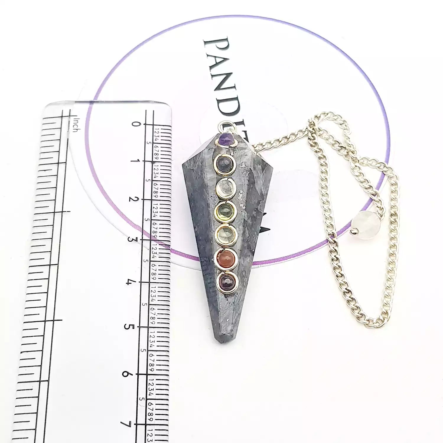 Larvikite 7 Chakra Dowsing Pendulum