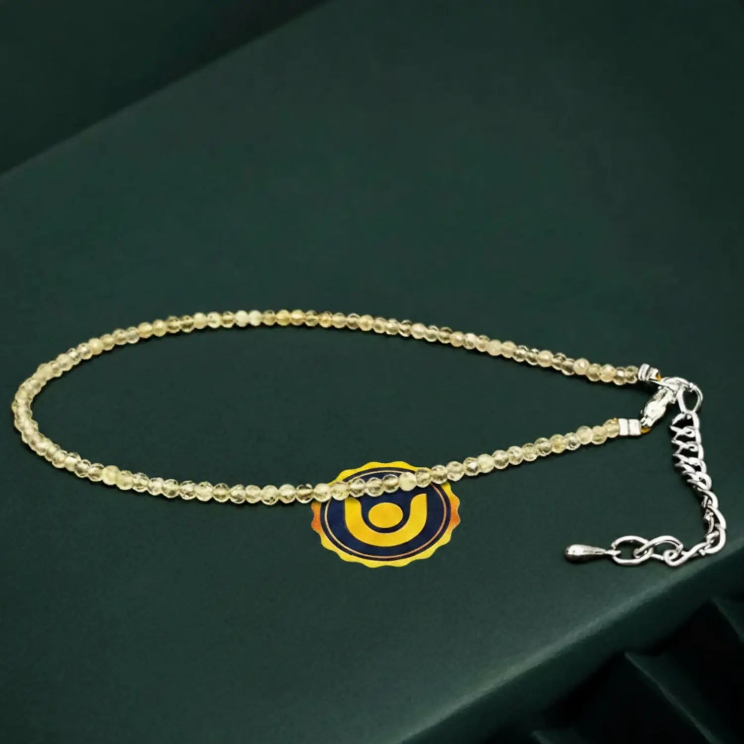 Lemon Quartz Anklet — main anklet view showing stones and chain