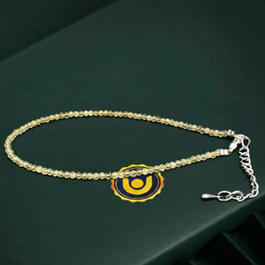 Lemon Quartz Anklet — main anklet view showing stones and chain