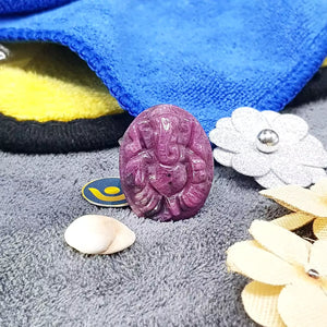Lord Ganesha Ruby Carving