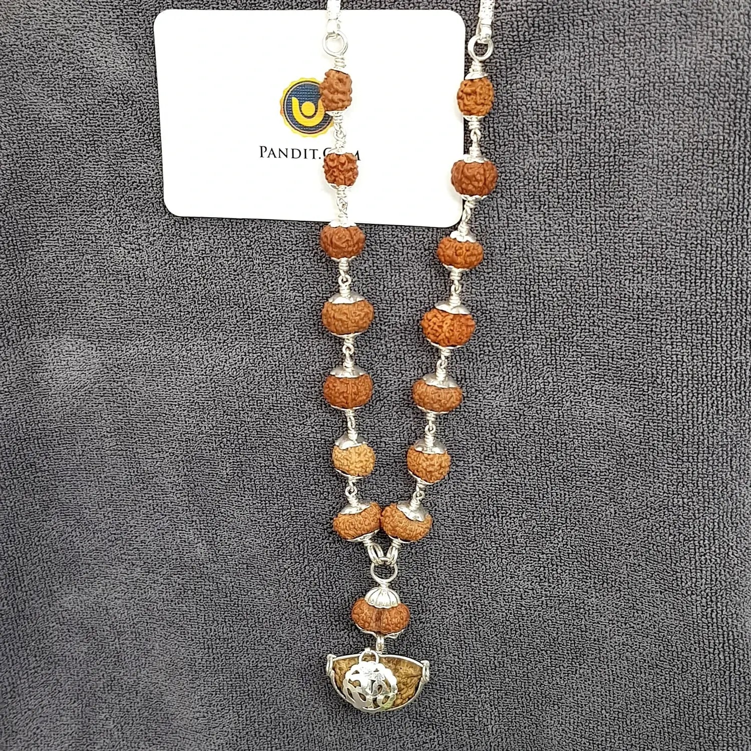 Mahaguru Mala Silver (Indonesia) — full 108-bead mala view