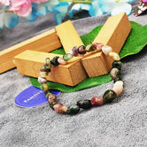 Multi Tourmaline Tumble Bracelet — front view of bracelet showing beads and stringing