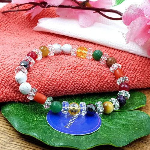 Navgrah Bracelet — front view of bracelet showing beads and stringing