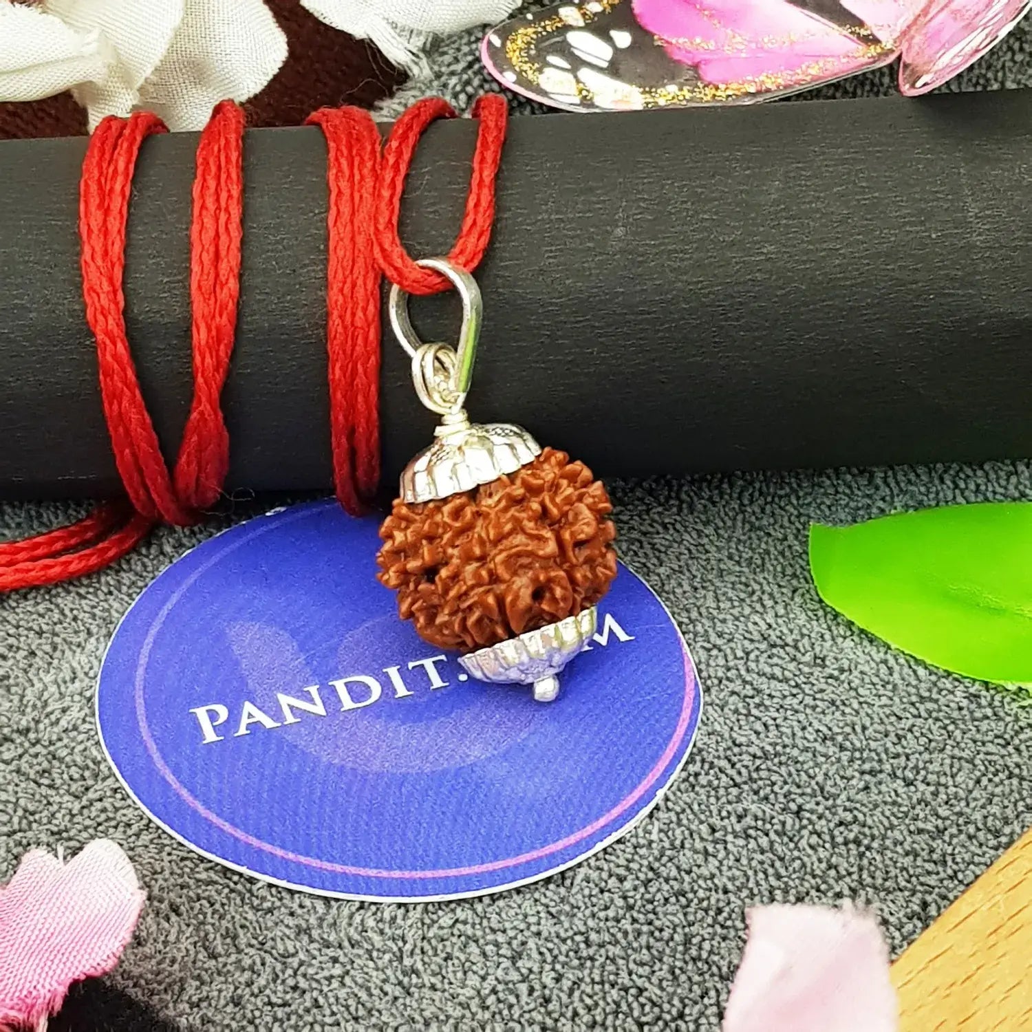 Nine Mukhi Premium Rare Rudraksha — close-up macro showing surface texture and natural lines