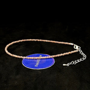 Peach Moonstone Anklet — close-up of gemstone beads detail