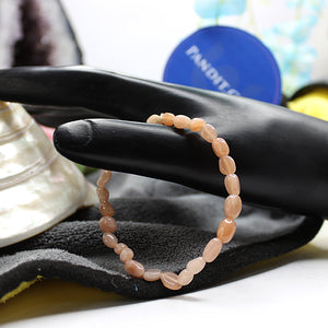 Peach Moonstone Tumble Bracelet