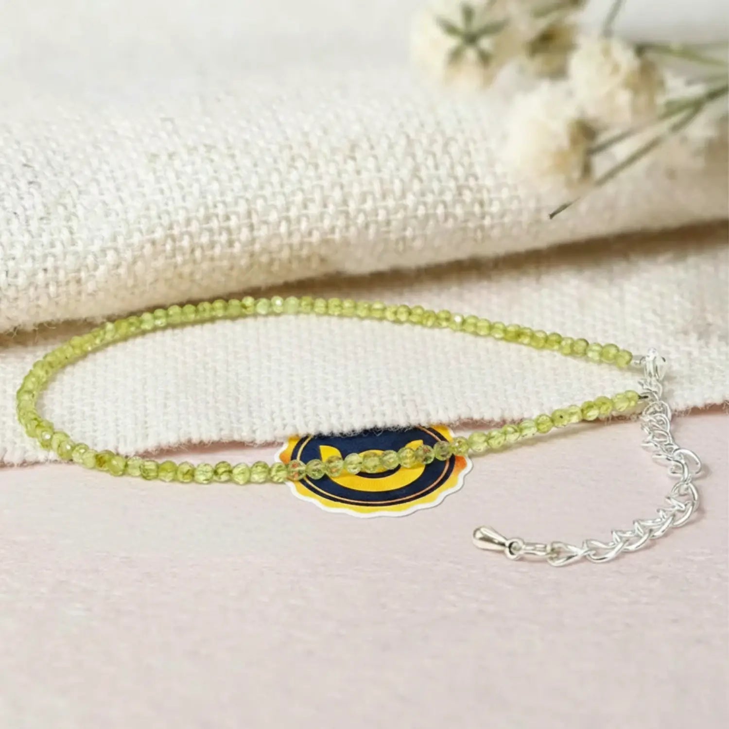 Peridot Anklet — main anklet view showing stones and chain