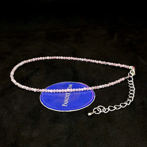 Pink Aqua Anklet — close-up of gemstone beads detail