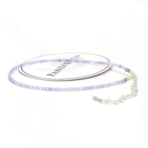 Purple Chalcedony Anklet — close-up of gemstone beads detail