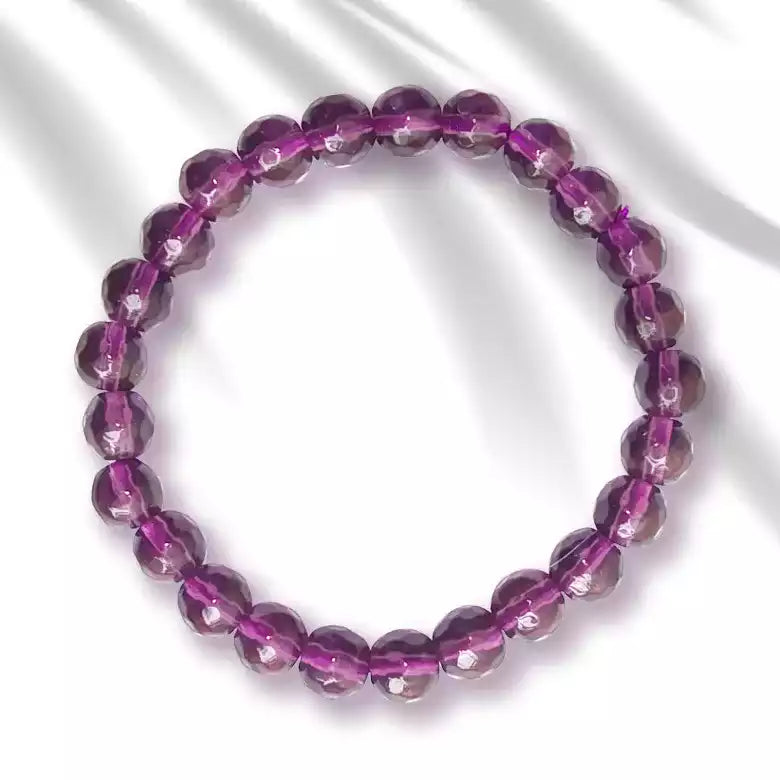 Purple Diamond Cut Glass Bracelet