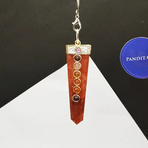 Red Aventurine 7 Chakra Pencil Pendant