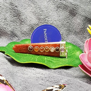 Red Aventurine 7 Chakra Pencil Pendant