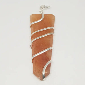 Red Aventurine Spiral Pencil Pendant