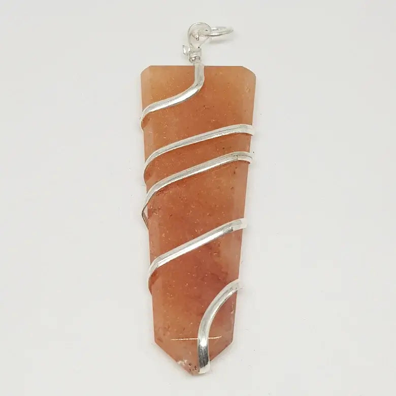 Red Aventurine Spiral Pencil Pendant