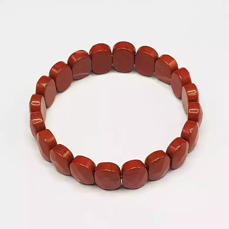 Red Jasper Oval Faceted Bracelet