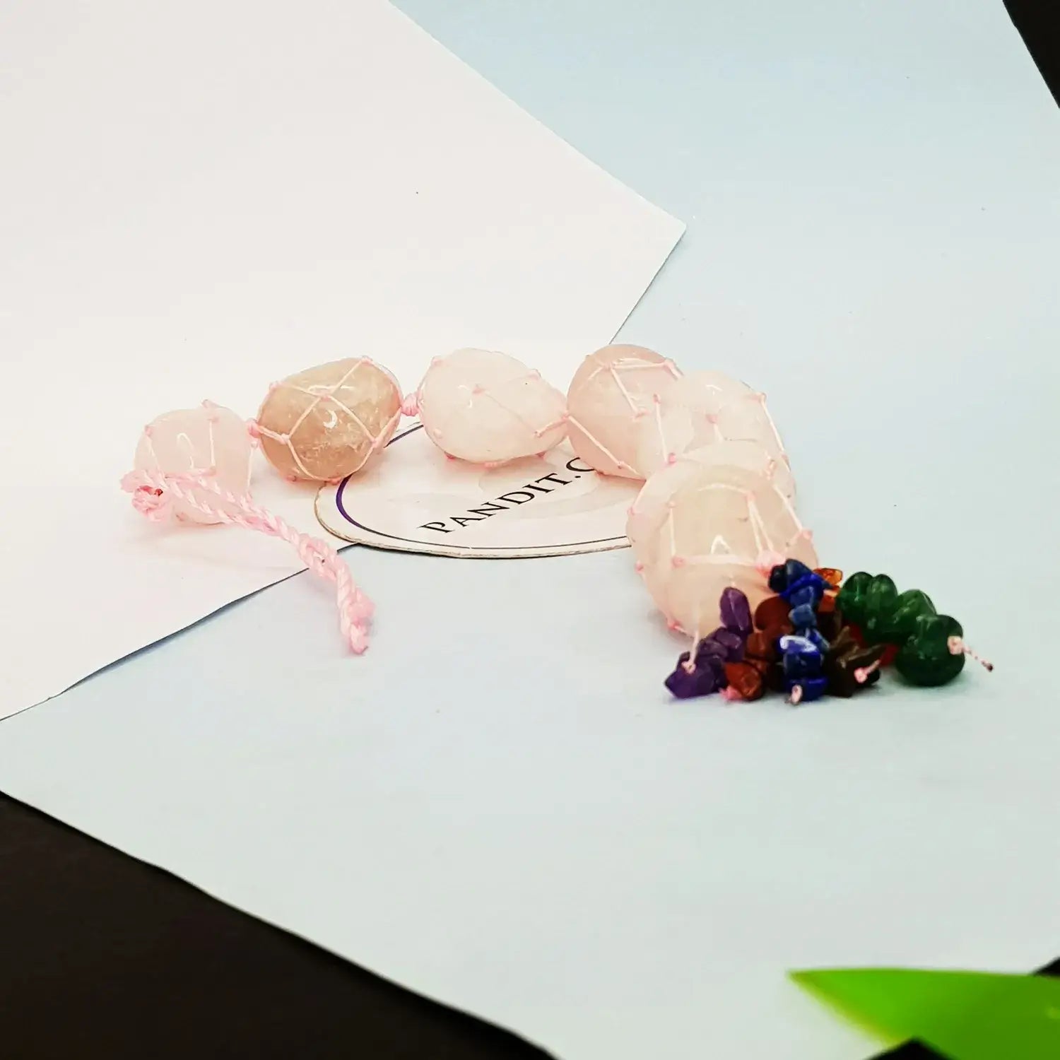 Rose Quartz Car Hanging Tumble Stones