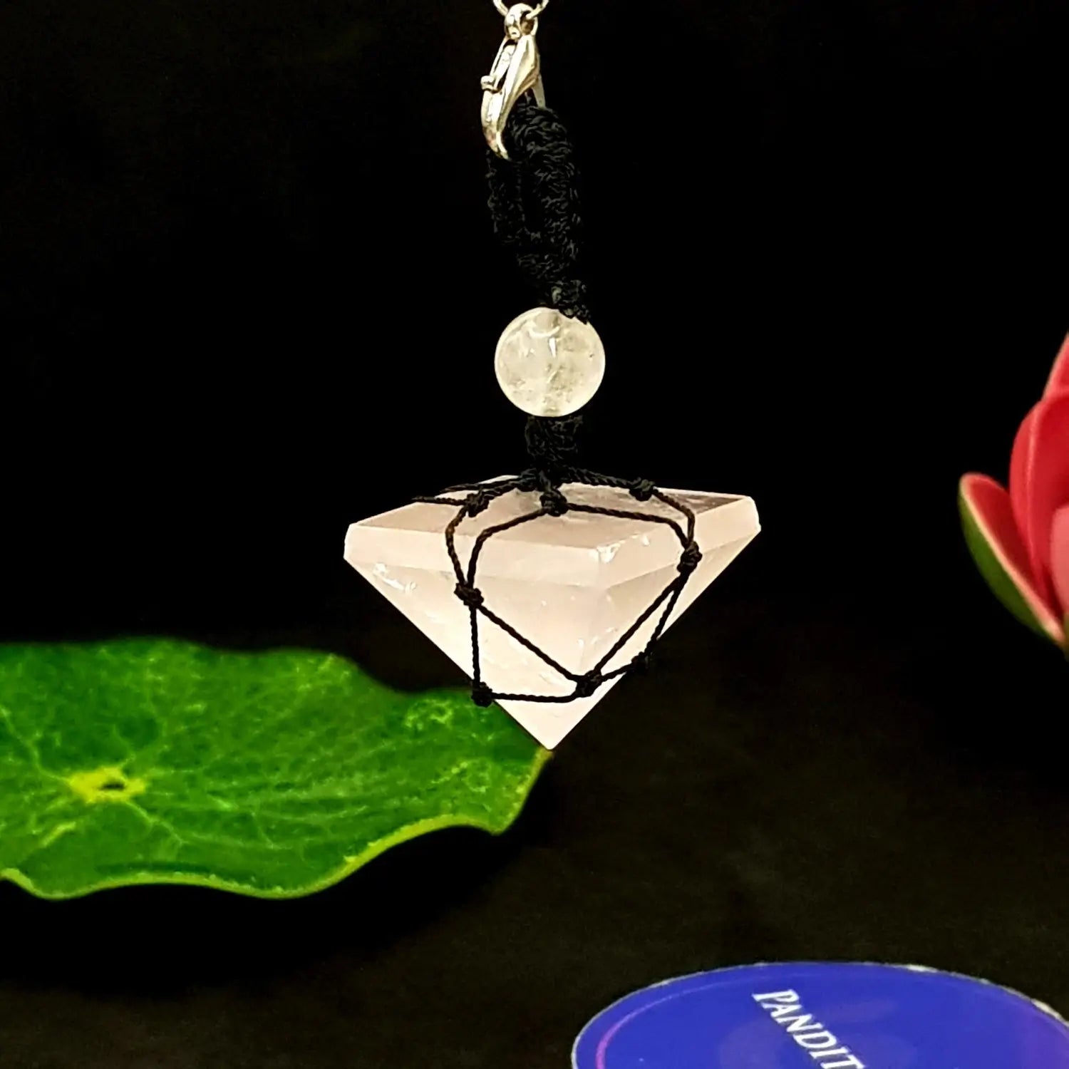Rose Quartz Pyramid Pendant