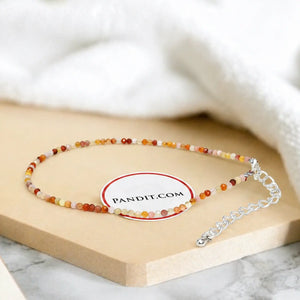 Rutilated Quartz Anklet — main anklet view showing stones and chain