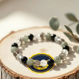 Sagittarius Zodiac Sign Bracelet — clasp and elastic threading detail