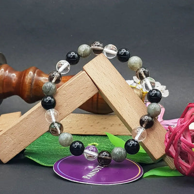 Sagittarius Zodiac Sign Bracelet — front view of bracelet showing beads and stringing