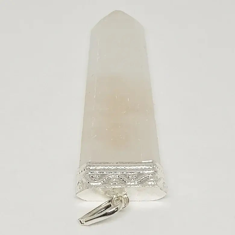 Selenite Om Pencil Pendant
