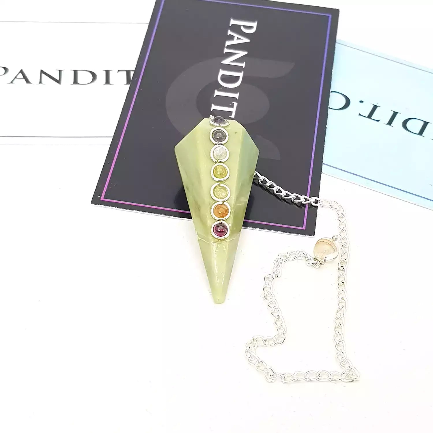 Serpentine 7 Chakra Dowsing Pendulum