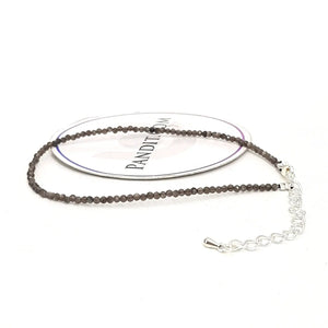 Silver Moonstone Anklet — close-up of gemstone beads detail