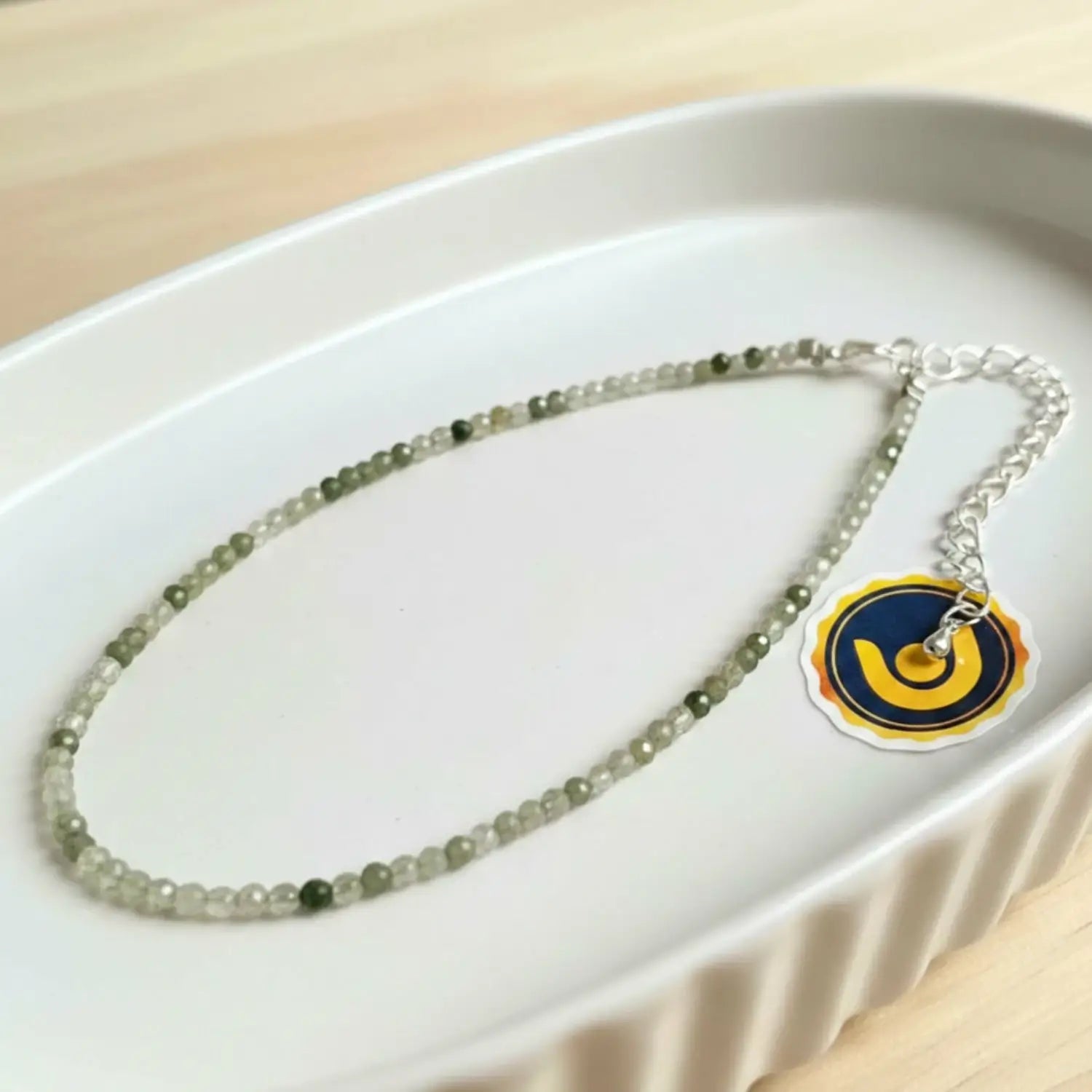Sky Apatite Anklet — main anklet view showing stones and chain