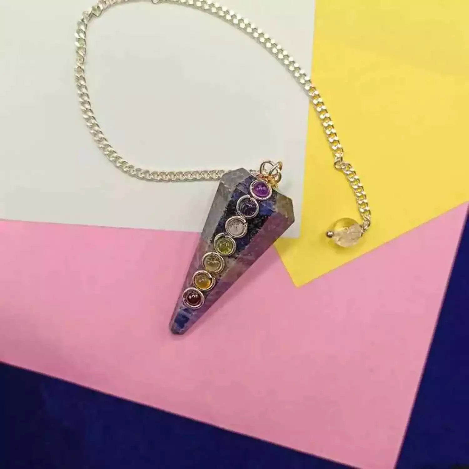 Sodalite 7 Chakra Dowsing Pendulum - For Energy - Pandit.com Sodalite 7 Chakra Dowsing Pendulum - For Energy - Pandit.com