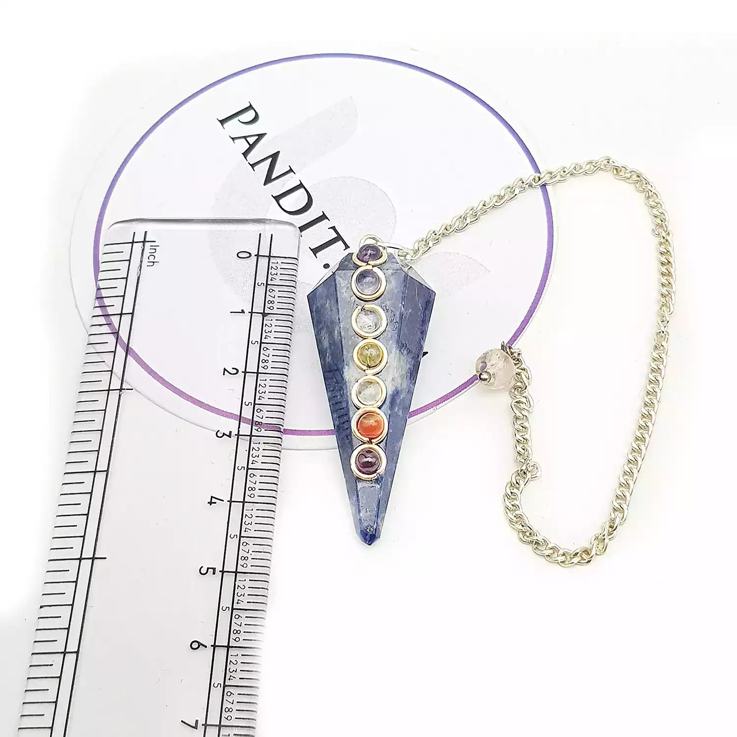 Sodalite 7 Chakra Dowsing Pendulum - For Energy - Pandit.com Sodalite 7 Chakra Dowsing Pendulum - For Energy - Pandit.com