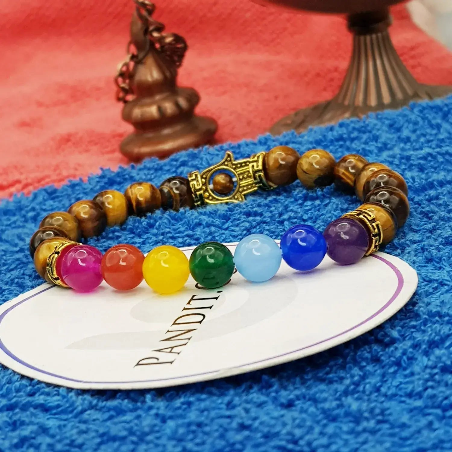 Tiger Chakra with Hamza Symbol Bracelet To Keep Diseases Away