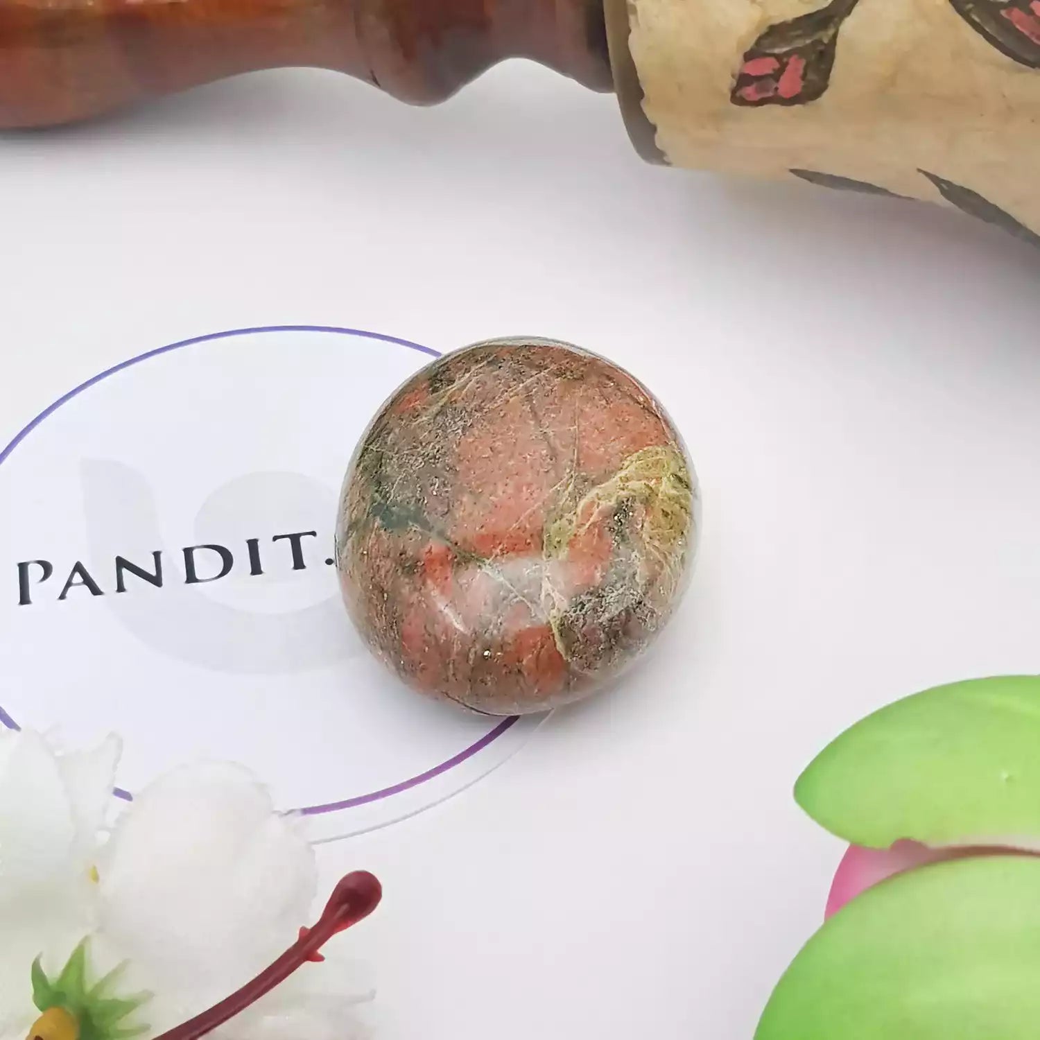 Unakite Healing Crystal Palm Stone