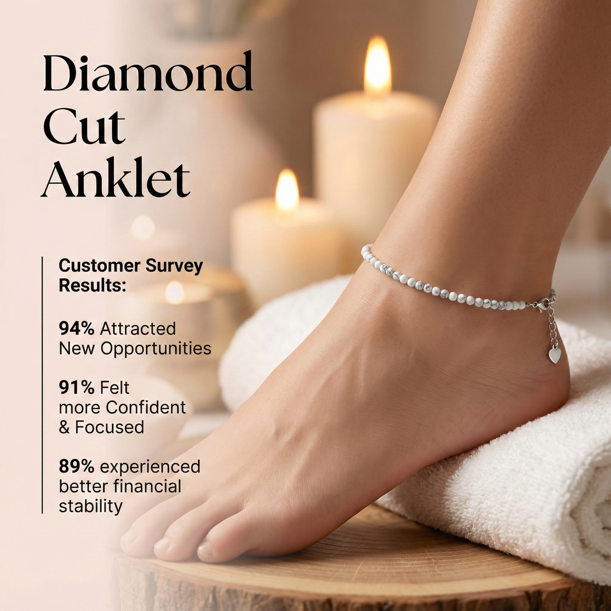 Diamond Cut Anklet - Relieves Stress & Boosts Focus