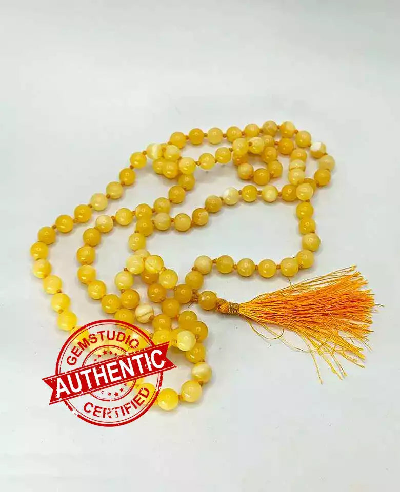 Yellow Calcite Mala