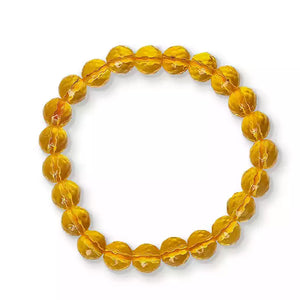 Yellow Diamond Cut Glass Bracelet