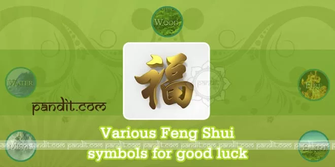 Various Feng Shui symbols for good luck