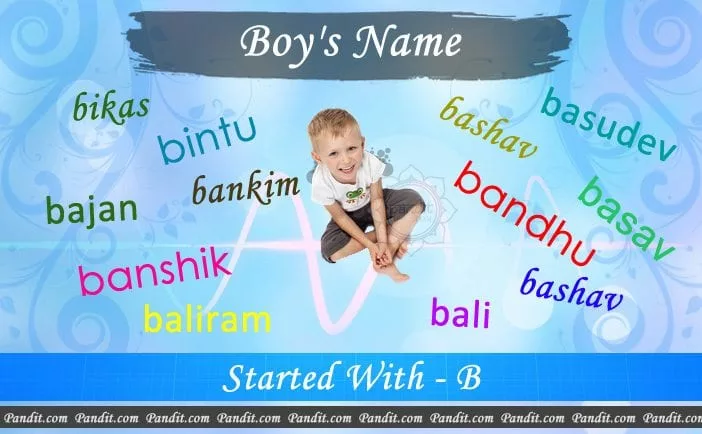Indian Boy Names Starting With B