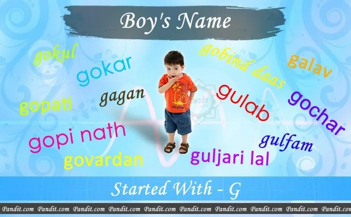 Indian Boy Names Starting With G