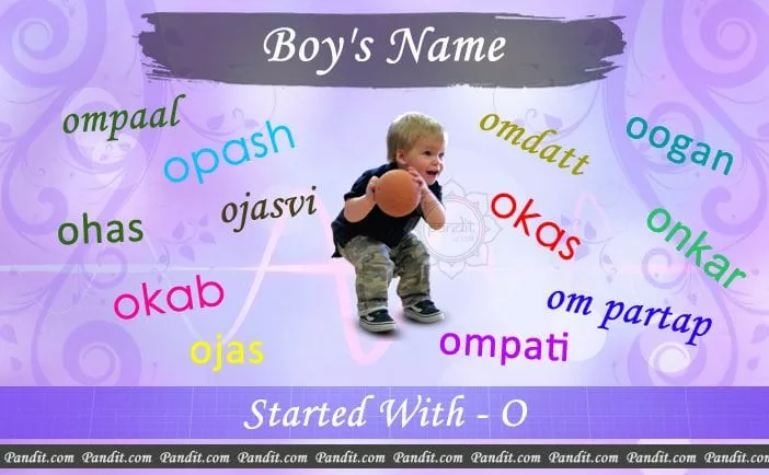 Indian Boy Names Starting With O