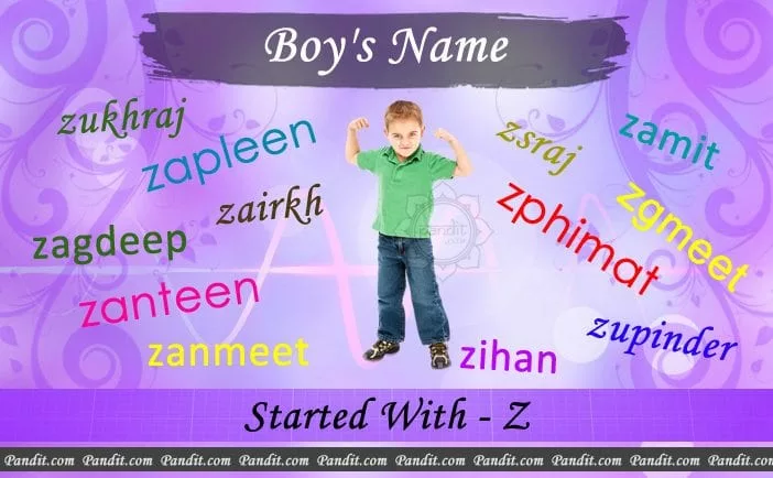 Indian Boy Names Starting With Z